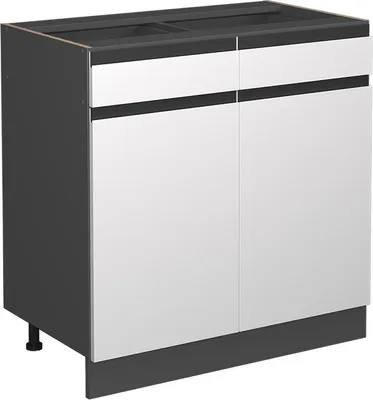 Produktbild von Küchenunterschrank Vicco R-Line Weiß 80 cm J-Shape, ohne Arbeitsplatte, Model 39726