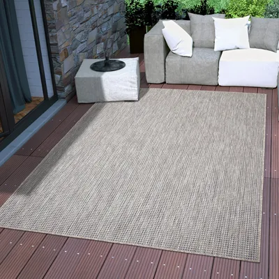 Produktbild von TT Home In-& Outdoorteppich Wetterfest Terrasse Meliert Modern Unifarben Ethno Design Größe 80x150 cm