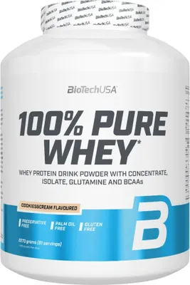 Immagine prodotto di BioTech USA 100% Pure Whey 2270 g cookies&cream / Proteine del siero di latte / Deliziose proteine del siero di latte arricchite con bromealina e aminoacidi extra