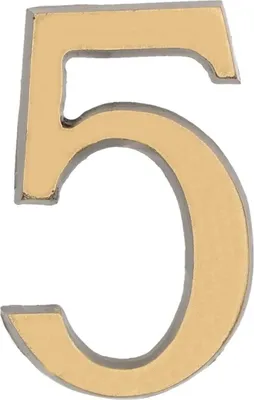 Obrázok produktu pre KOTARBAU® Číslo "5" Samolepiaca patina 5 cm z mosadze na vchodové dvere