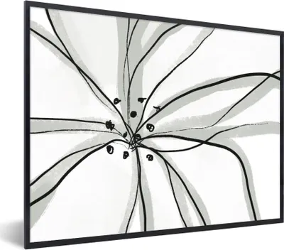 Produktbild von MuchoWow® Gerahmtes Poster Blumen - Abstrakt - Design 80x60 cm - Poster mit Schwarzem Bilderrahmen Wandposter Rahmen Foto Bilder - Schwarzem - Mit Gestell