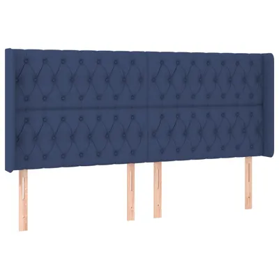 Produktbild von Kopfteil mit Ohren Blau 203x16x118/128 cm Stoff