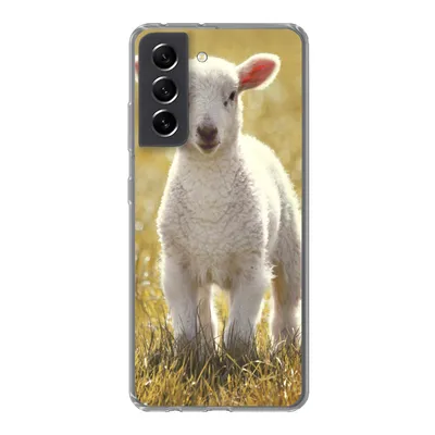 Produktbild von MuchoWow® Handyhülle Schutzhülle Hülle für Samsung Galaxy S21 FE Schafe - Gras - Sonne Silikon Softcase Handy Hülle - Mobiltelefonhülle