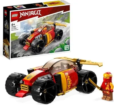 Image de Voiture de Course LEGO NINJAGO Kai Évolution, Jouet 2-en-1, avec Minifigurine Kai et 2 Katana Dorés, 71780