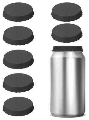 8er-Pack Silikon-Dosendeckel, schwarz, für Standarddosen