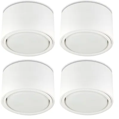 Produktbild von Aufbaustrahler 4xAufbauleuchte Sweet LED weiß Deckenleuchte Alu flach, 4000K, 750Lumen, GX53 Spot