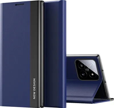Obrázek produktu pro Pouzdro pro Xiaomi 14 Pro MagnetickéPolyuretanKožené Pouzdro s Funkcí Stojánku Námořnická modrá