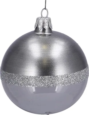Produktbild von Weihnachtsbaumkugel Line, 12 Tlg. Ø 8cm, Silber