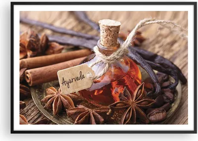 Produktbild von Gerahmtes Poster - Schwarzer Rahmen - Ayurwenda Anis Vanille - 100x70 cm - Wand Bild - Wanddeko - Wandbilder - Wandposter - Bilderrahmen - Bilder - Kunstdruck - Wandbild - P2BAA100x70-4182