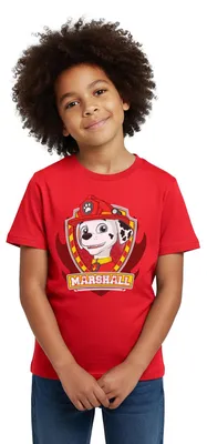 Produktbild von Spreadshirt Paw Patrol Marshall Feuerwehrhund Feuerwehr Kinder T-Shirt, 122/128 (7-8 Jahre), Rot