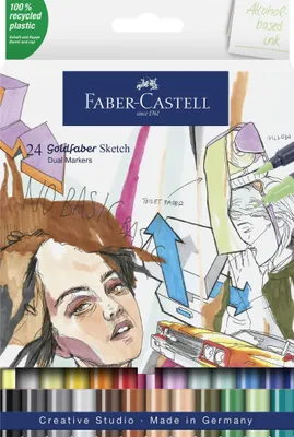 Zdjęcie produktu dla Marker szkicowy Faber Castell Gofa 0,6 mm, opakowanie 24 szt