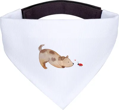 Produktbild von Mr. & Mrs. Panda Halstuch Hund Marienkäfer - Weiß - Geschenk, Tuch für Hunde, Sprüche, Mischlingshund, Neugierig, Mischlinghund
