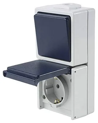 Productafbeelding van Schwabe inbouwschakelaar, aan/uitschakelaar of wisselschakelaar, stopcontact 230V, IP54