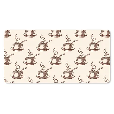 Produktbild von MuchoWow® Schreibtischunterlage Muster - Vintage - Kaffee 80x40 cm - XXL Mauspad - Gaming Mauspad
