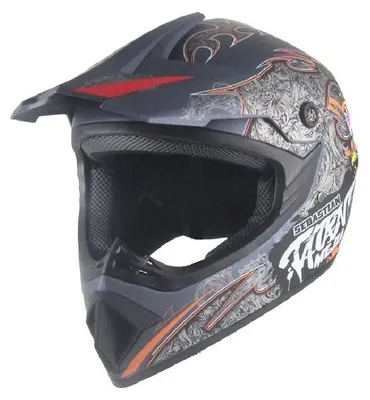Produktbild von Crosshelm Helm Kinderhelm Motorradhelm Motocross Quad Mejia Grau Matt Größe S