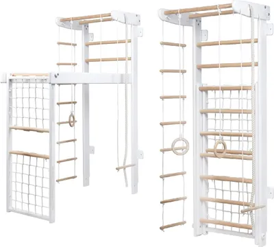 Produktbild von Sprossenwand aus holz für kinder Spielplatz indoor kinderzimmer Klettergerüste Kletterwand Transformer