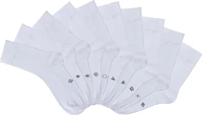 Produktbild von H.I.S. Basicsocken Damen Herren Business Socken, Anzugsocken ohne Gummibund 10 -teilig 10x weiß Größe 43/46
