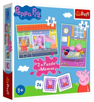 Produktbild von TREFL Peppa Pig Memo + 2in1 Puzzle (30 und 48 Teilen) + Minipuzzle (53 Teile)