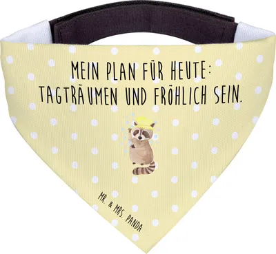 Produktbild von Mr. & Mrs. Panda Halstuch Waschbär - Gelb Pastell - Geschenk, Plan, Tagträumen, Seifenblasen, Hundehalstuch, Waschen, Fröhlich, Schal Für Hunde, Lustige Sprüche, Hund
