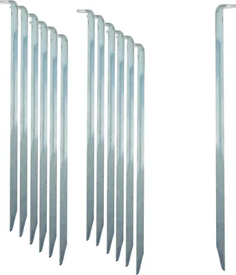 Obrázok produktu pre Oceľové Kolíky do Stanu 22 cm, V-profil, Pozinkované, 12 kusov, pre Kempovanie