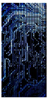 Produktbild von Akustikpaneele mit Digitaldruck Chip01 19 x 1133 x 2400 mm Technik Computer MDF PET-Fasern Wandpaneele Blau 2 Einzelplatten