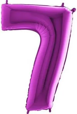 Obrázok produktu pre Nafukovací balónik číslo 7 fialový 102cm extra veľký - Grabo