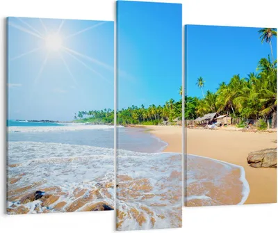 Produktbild von Bild auf Leinwand - Leinwandbild - Insel Landschaft Maledivie Freiheit - 95x80cm - Wand Bild - Wanddeko - Leinwanddruck - Bilder - Kunstdruck - Leinwand bilder - Wandkunst - CB95x80-2391