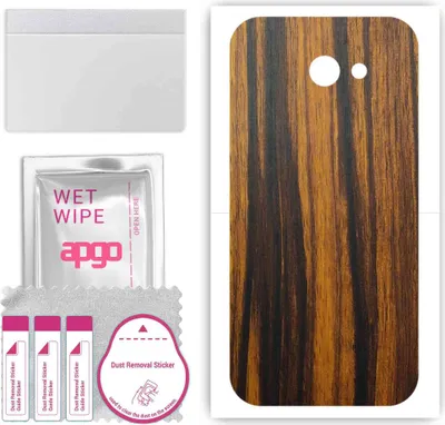 Produktbild von apgo Rückseite Schutzfolie, Skin, kompatibel mit Samsung Galaxy A7 (2017), Hinten Displayschutzfolie aus Vinylfolie, kratzfest, einfache Montage - Tigerwood