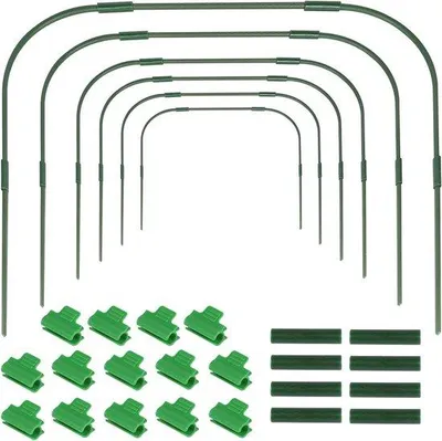 Image de Tunnel de protection pour jardin, 6 pièces - 85 x 100 cm - Avec clips de fixation et arceaux métalliques - Pour parterres surélevés - Tente de protection en métal