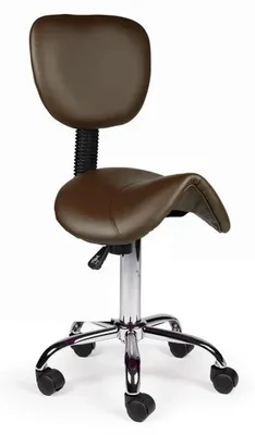 Produktbild von Ergonomisch Sattelhocker Braun Mit Lehne Auf Räder