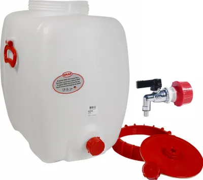 Produktbild von Graf Getränkefass Kunststofffass Oval 60 Liter mit Messing Auslaufhahn 3/4"