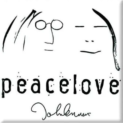 Immagine prodotto di John Lennon Peacelove – Magnete nero su sfondo bianco