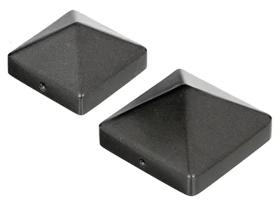 Immagine prodotto di Alberts 839925 Tappo per pali in legno, forma alta, alluminio fuso, antracite metallizzato, 90 x 90 mm, set di 5