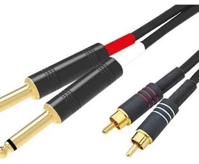 Productafbeelding van Ridem audiokabel, 2x 6,3 mm tulpstekker (mono) / 2x RCA-stekkers, 3 meter