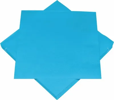 Produktbild von Servietten uni 3-lagig türkis 33x33cm 20 Stück