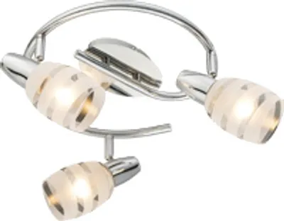 Produktbild von Globo Lighting Strahler Metall verchromt, Glas satiniert, Dreh-/Schwenkbar, ø: 485mm, H: 190mm, exkl. 3x E14 40W 230V