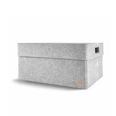 Produktbild von Aufbewahrungsbox CLASSIC Filz 53 x 41,5 x 26 cm mit Deckel in hellgrau meliert