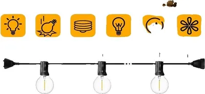Obrázek produktu pro Venkovní zahradní světelná řetěz, vodotěsný design, energeticky úsporné LED diody, 80FT 24M 30LED, EU zástrčka