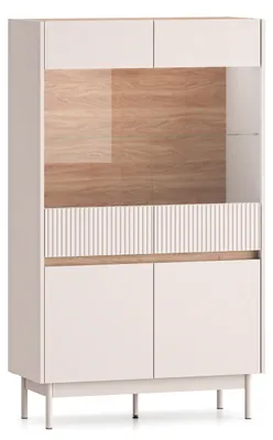 Immagine prodotto di Mobile in vetro Dunea Finitura rovere cashmere Cremona Torro selezionabile, con illuminazione