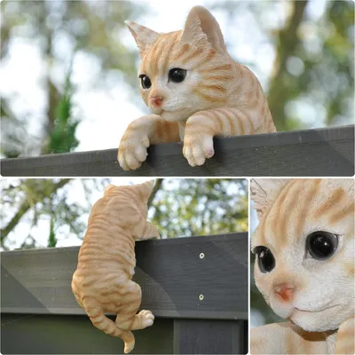 Produktbild von Deko Gartenfigur / Zaunfigur - kletternde Katze - 27 cm