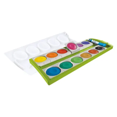 Produktbild von Pelikan Farbkasten K12 Grün inkl. Deckweiß. 12 Farben