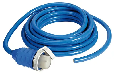 Image de Câble+fiche, prémonté bleu 10 m 50 A , 1 pièce
