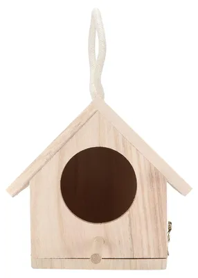 Vogelhaus aus Kiefernholz, 15,5x12x14,5 cm, zum Aufhängen, wetterbeständig