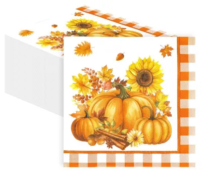 Productafbeelding van Servetten - Herfstmotief - Tafeldecoratie - 80 stuks