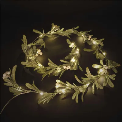 LED girlande - mistel, 1,5 m, 3x AA, Innenbereich, warmweiß, Zeitschaltuhr