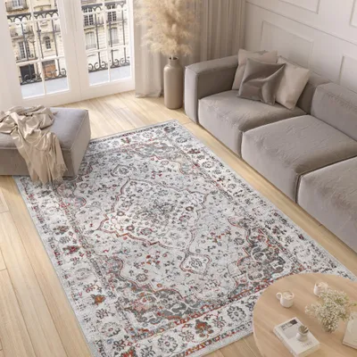 Produktbild von Tapiso Teppich VALLEY Modern Kurzflor Hellgrau Blau Wohnzimmer 300 x 400 cm
