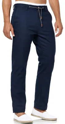 Imagen del producto de Pantalón informal para hombre, confeccionado en lino y algodón
