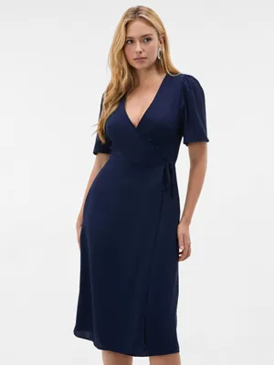 Produktbild von Orsay Dunkelblaues Wickel-Maxikleid für Damen mit asymmetrischem Ausschnitt 42