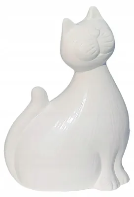 Productafbeelding van Keramisch Kattenbeeldje 1 Wit Hoogte 19 cm