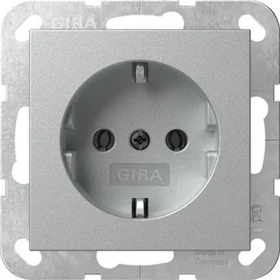 Produktbild von Gira SCHUKO-Steckdose, System 55, Aluminium, 1 Stk.
